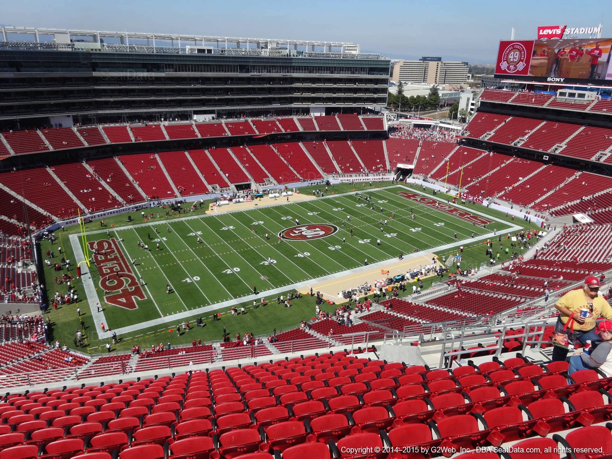 Seat view from section 416 at Levi’s Stadium, home of the San Francisco 49ers