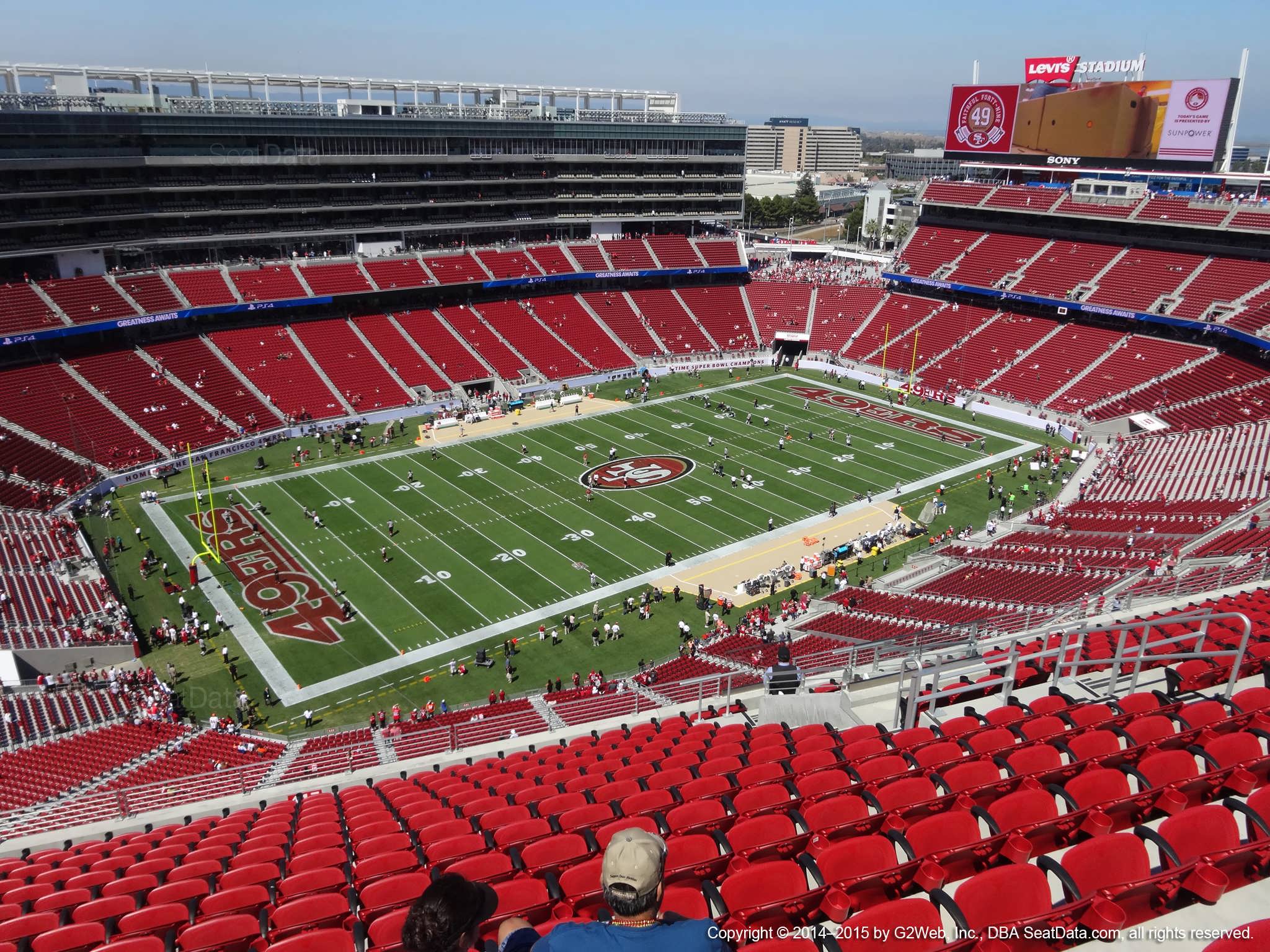 Seat view from section 417 at Levi’s Stadium, home of the San Francisco 49ers