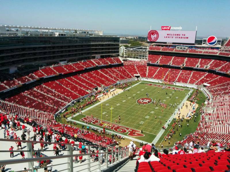 Seat view from section 422 at Levi’s Stadium, home of the San Francisco 49ers