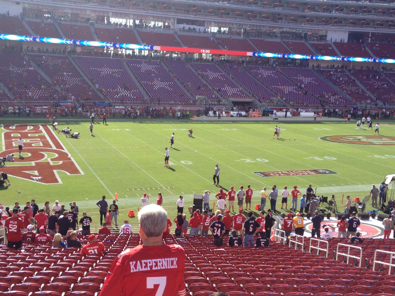 Seat view from section 121 at Levi’s Stadium, home of the San Francisco 49ers