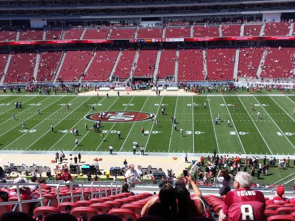 Seat view from section 214 at Levi’s Stadium, home of the San Francisco 49ers