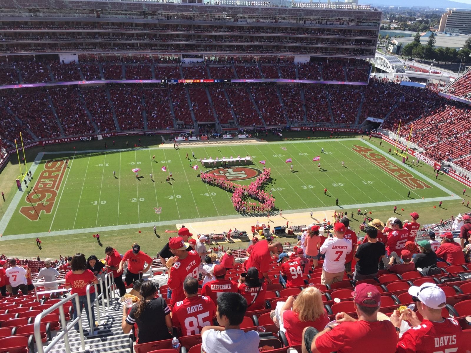 Seat view from section 413 at Levi’s Stadium, home of the San Francisco 49ers