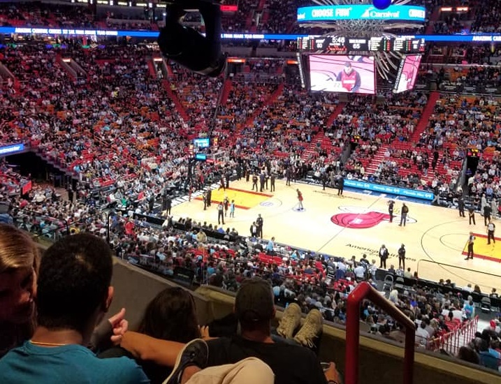 Photo taken from a Loge Suite at American Airlines Arena during a Miami Heat home game.