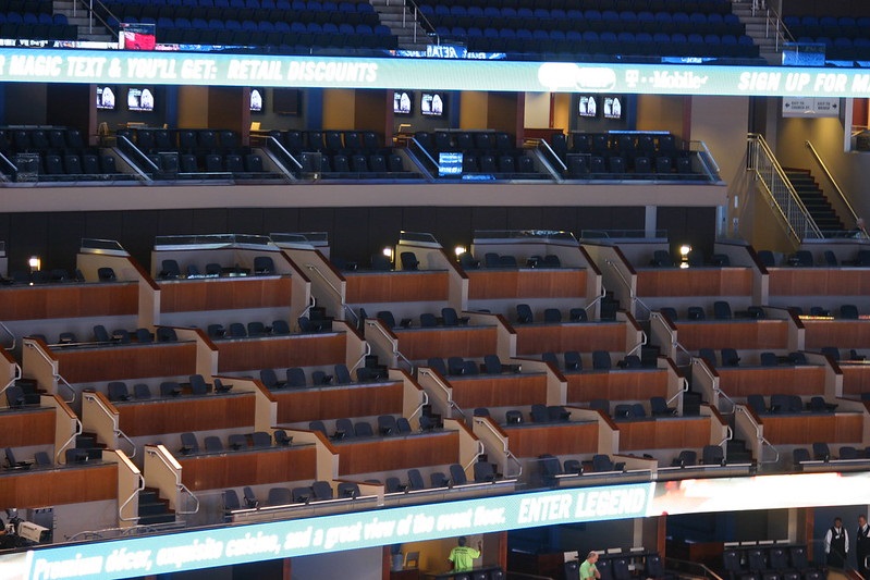 Photo of the loge seats at the Amway Center in Orlando, Florida. Home of the Orlando Magic.
