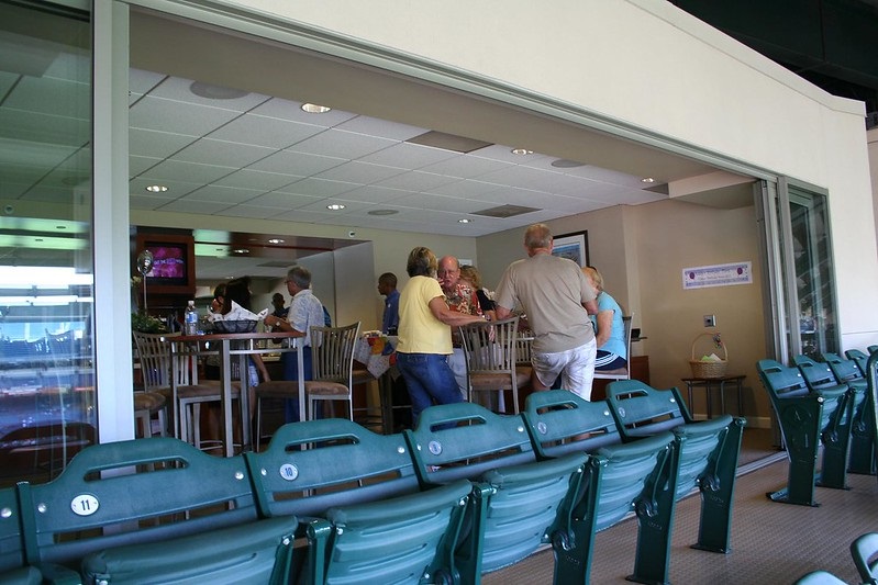 Interior photo of the Party Suite at Angel Stadium of Anaheim. Home of the Los Angeles Angels.