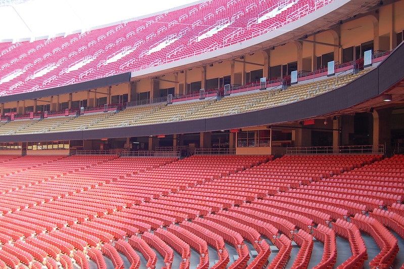 Photo of the different seating levels at Arrowhead Stadium, home of the Kansas City Chiefs.
