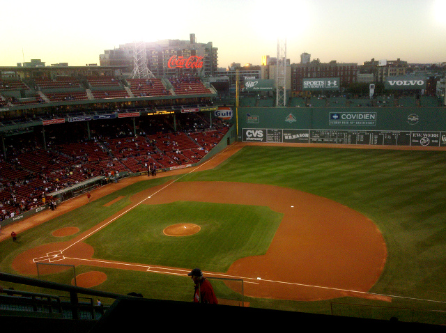 View from Standing Room Only area at Fenway Park, home of the Boston Red Sox