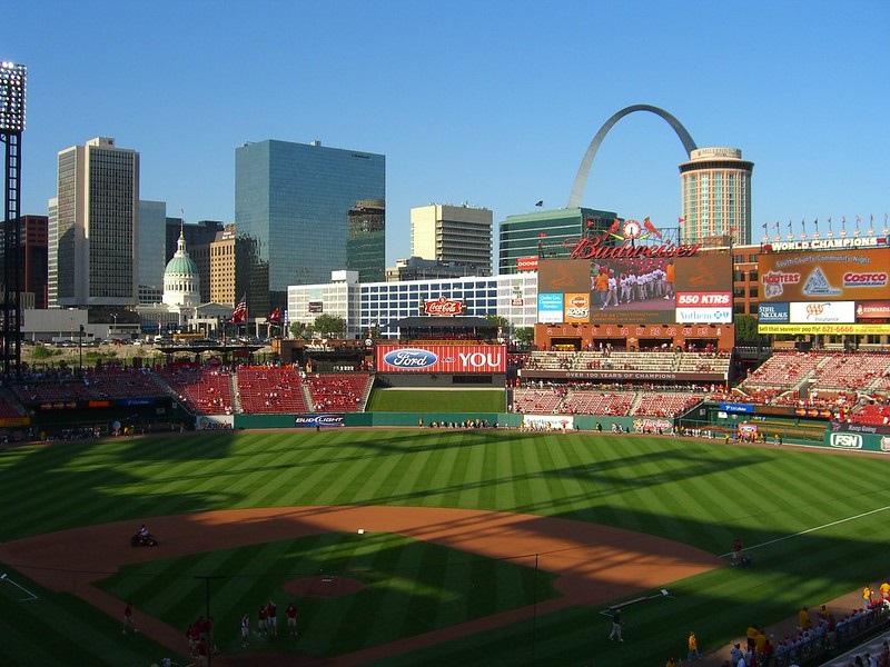 Photo taken from the loge level seats at Busch Stadium. Home of the St. Louis Cardinals.
