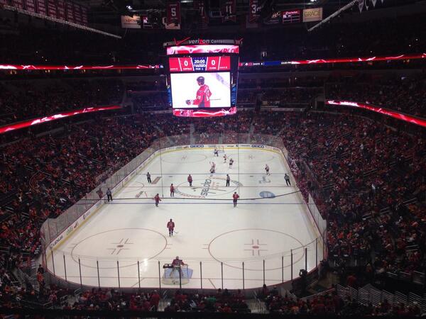 View from the Players Club at Capital One Arena during a Washington Capitals game.