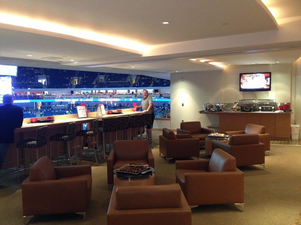 Photo of the interior of a suite at Chesapeake Energy Arena. Home of the Oklahoma City Thunder.