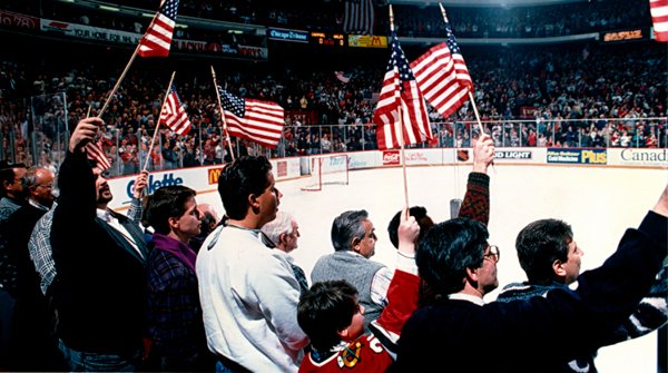 Photo of the 1991 NHL All-Star Game at Chicago Stadium
