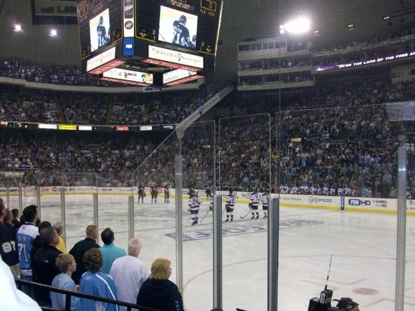 Photo of the glass seats at Mellon Arena.