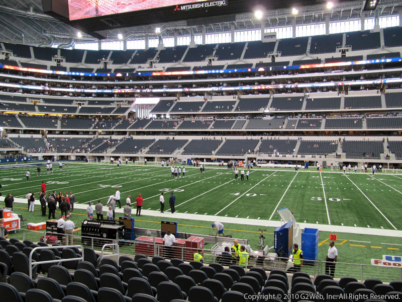 Seat view from section 134 at AT&T Stadium, home of the Dallas Cowboys
