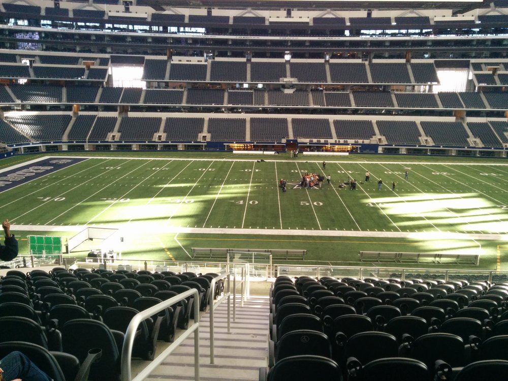 Seat view from section 136 at AT&T Stadium, home of the Dallas Cowboys