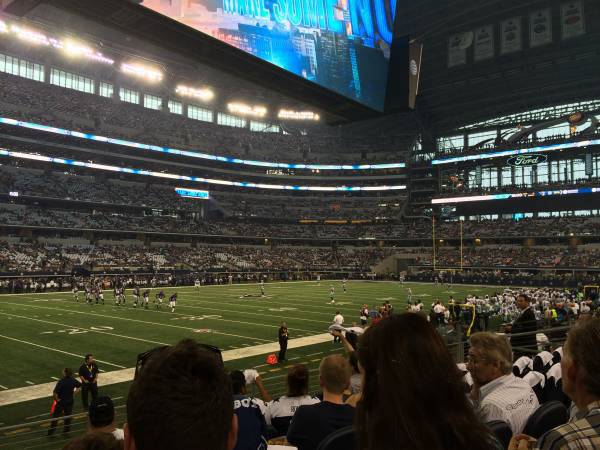 Seat view from section 142 at AT&T Stadium, home of the Dallas Cowboys