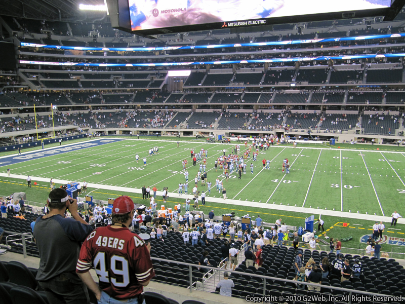 Seat view from section 208 at AT&T Stadium, home of the Dallas Cowboys