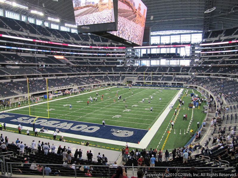 Seat view from section 219 at AT&T Stadium, home of the Dallas Cowboys