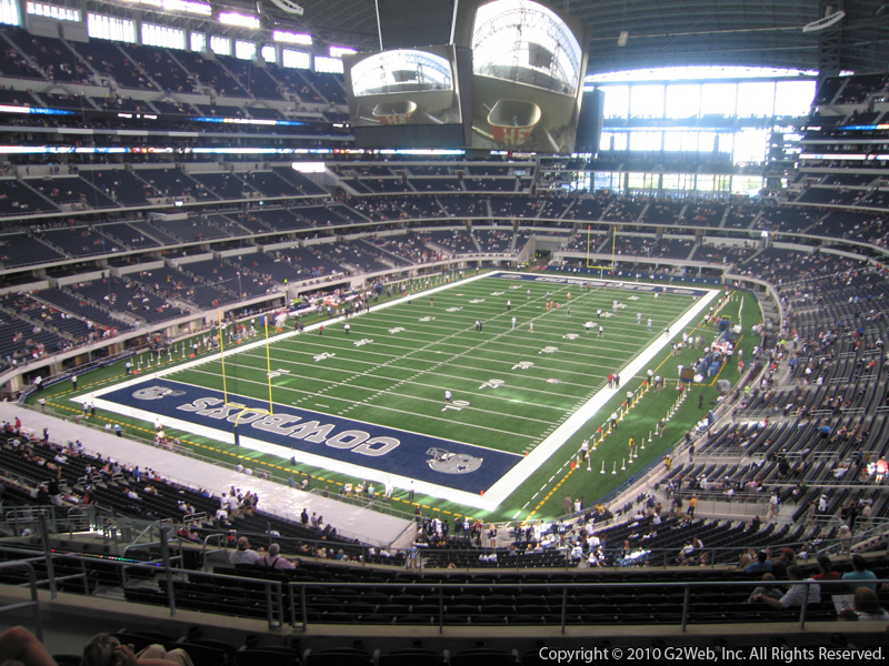 Seat view from section 319 at AT&T Stadium, home of the Dallas Cowboys