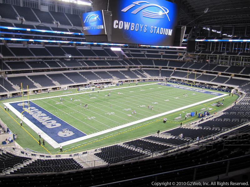 Seat view from section 342 at AT&T Stadium, home of the Dallas Cowboys
