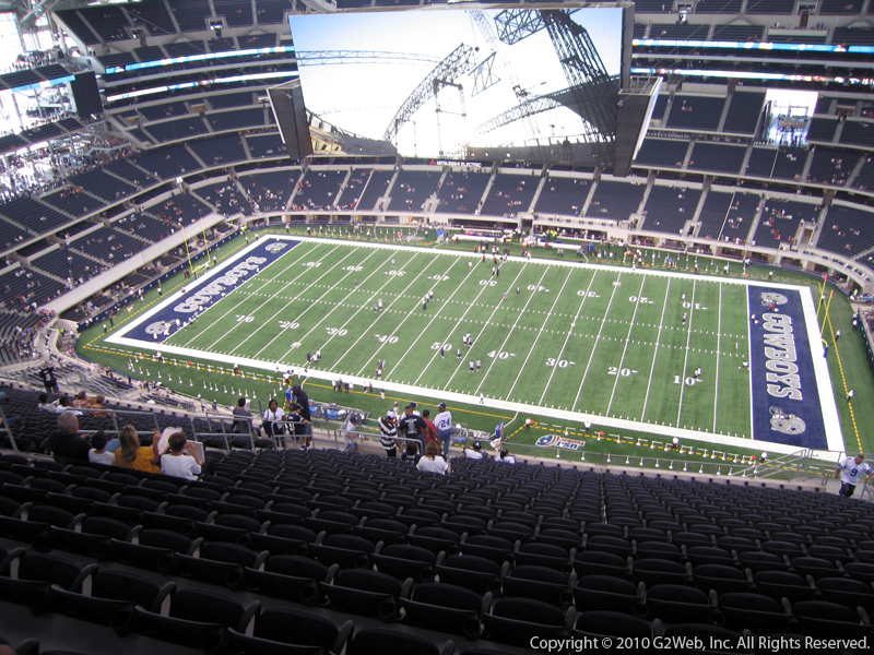 Seat view from section 410 at AT&T Stadium, home of the Dallas Cowboys