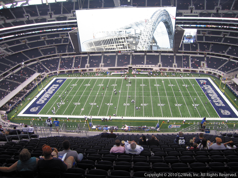 Seat view from section 412 at AT&T Stadium, home of the Dallas Cowboys
