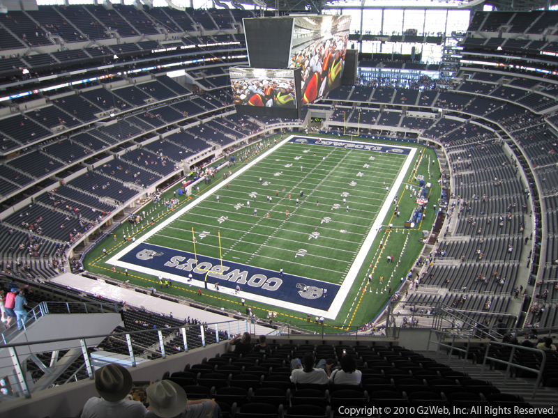 Seat view from section 424 at AT&T Stadium, home of the Dallas Cowboys