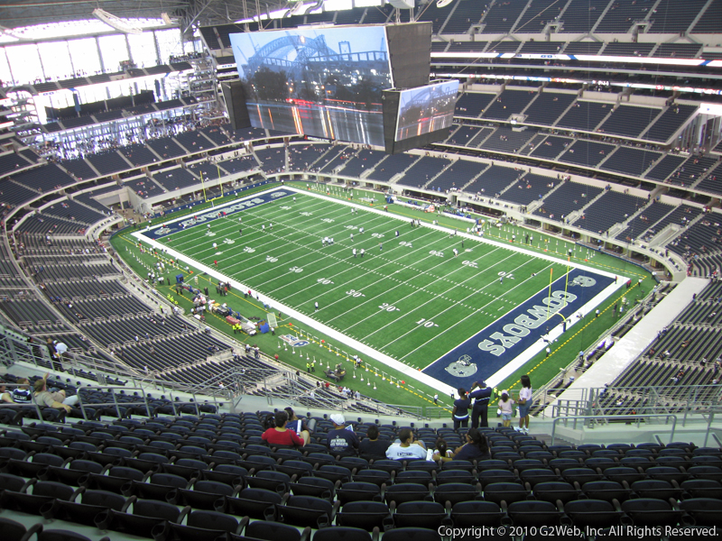 Seat view from section 434 at AT&T Stadium, home of the Dallas Cowboys