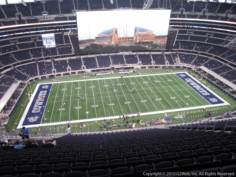 Seat view from section 443 at AT&T Stadium, home of the Dallas Cowboys