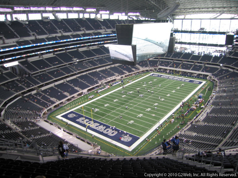 Seat view from section 451 at AT&T Stadium, home of the Dallas Cowboys