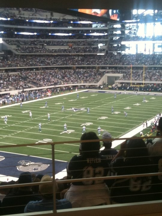 View from the Party Pass/Standing Room Only area at AT&T Stadium, home of the Dallas Cowboys.