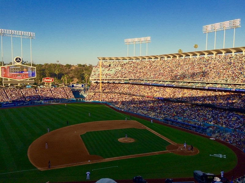 Photo taken from the Executive Club seats at Dodger Stadium during a Los Angeles Dodgers home game.