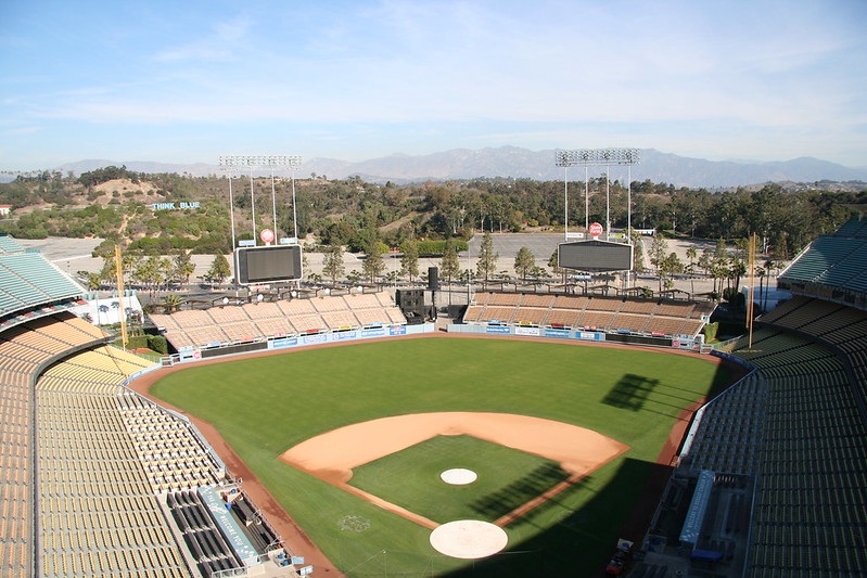 Photo taken from the reserve level seats at Dodger Stadium. Home of the Los Angeles Dodgers.