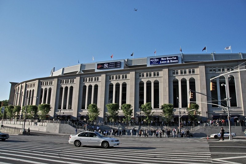 Exterior photo of Yankee Stadium in the Bronx, New York. Home of the New York Yankees.
