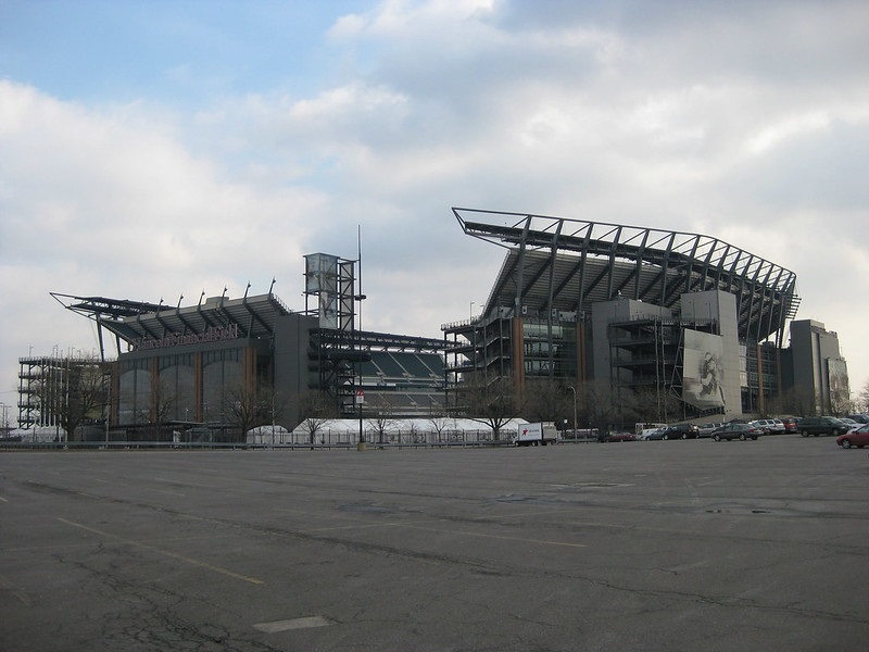 Exterior photo of Lincoln Financial Field, home of the Philadelphia Eagles.