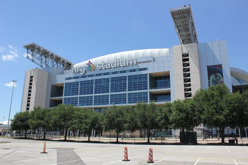 Exterior photo of NRG Stadium in Houston, Texas. Home of the Houston Texans.