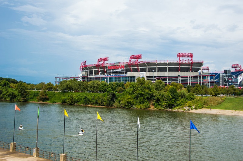 Exterior photo of Nissan Stadium. Home of the Tennessee Titans.