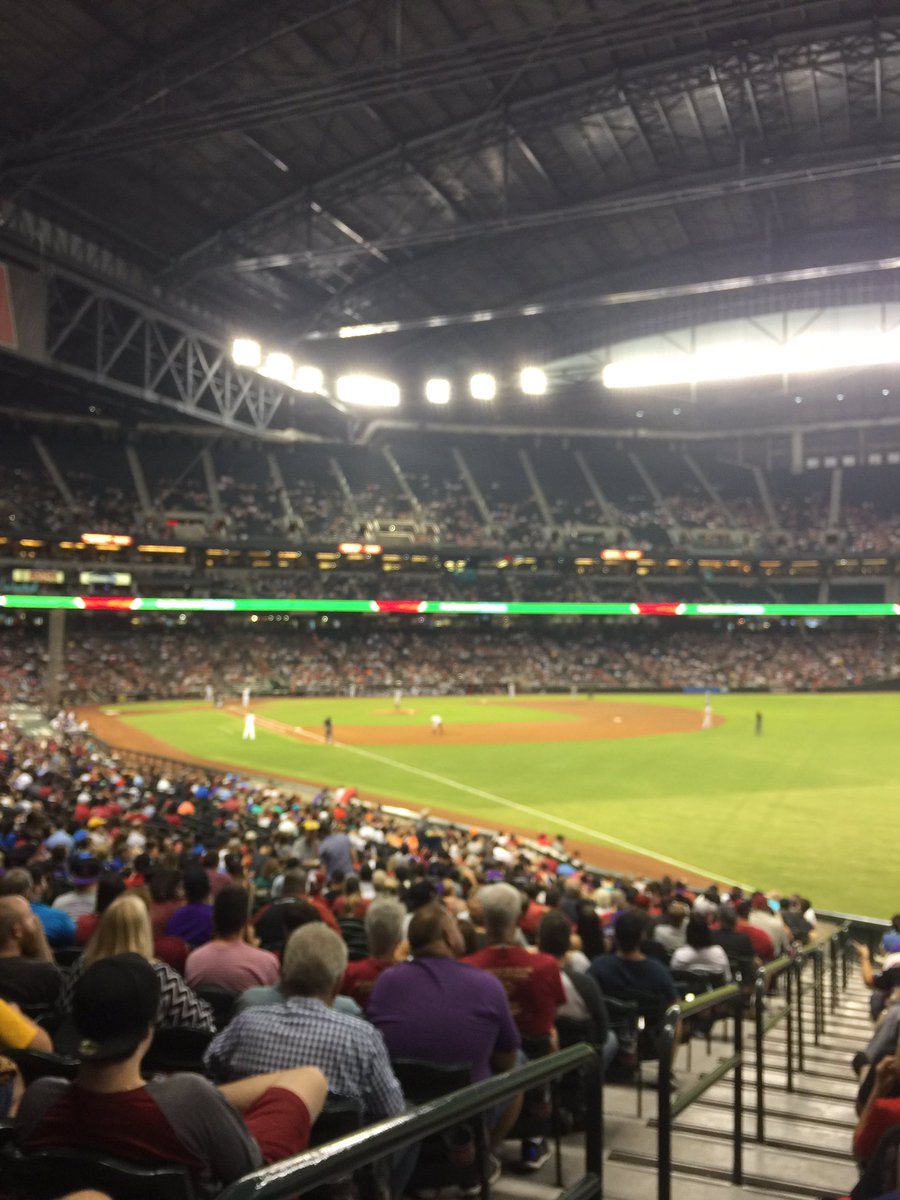 View from the baseline reserve seats at Chase Field. Home of the Arizona Diamondbacks.