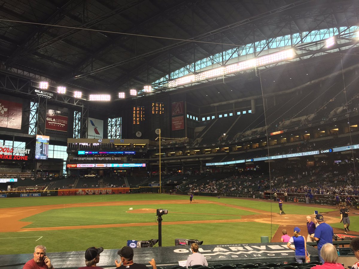 View from the dugout box seats at Chase Field. Home of the Arizona Diamondbacks.