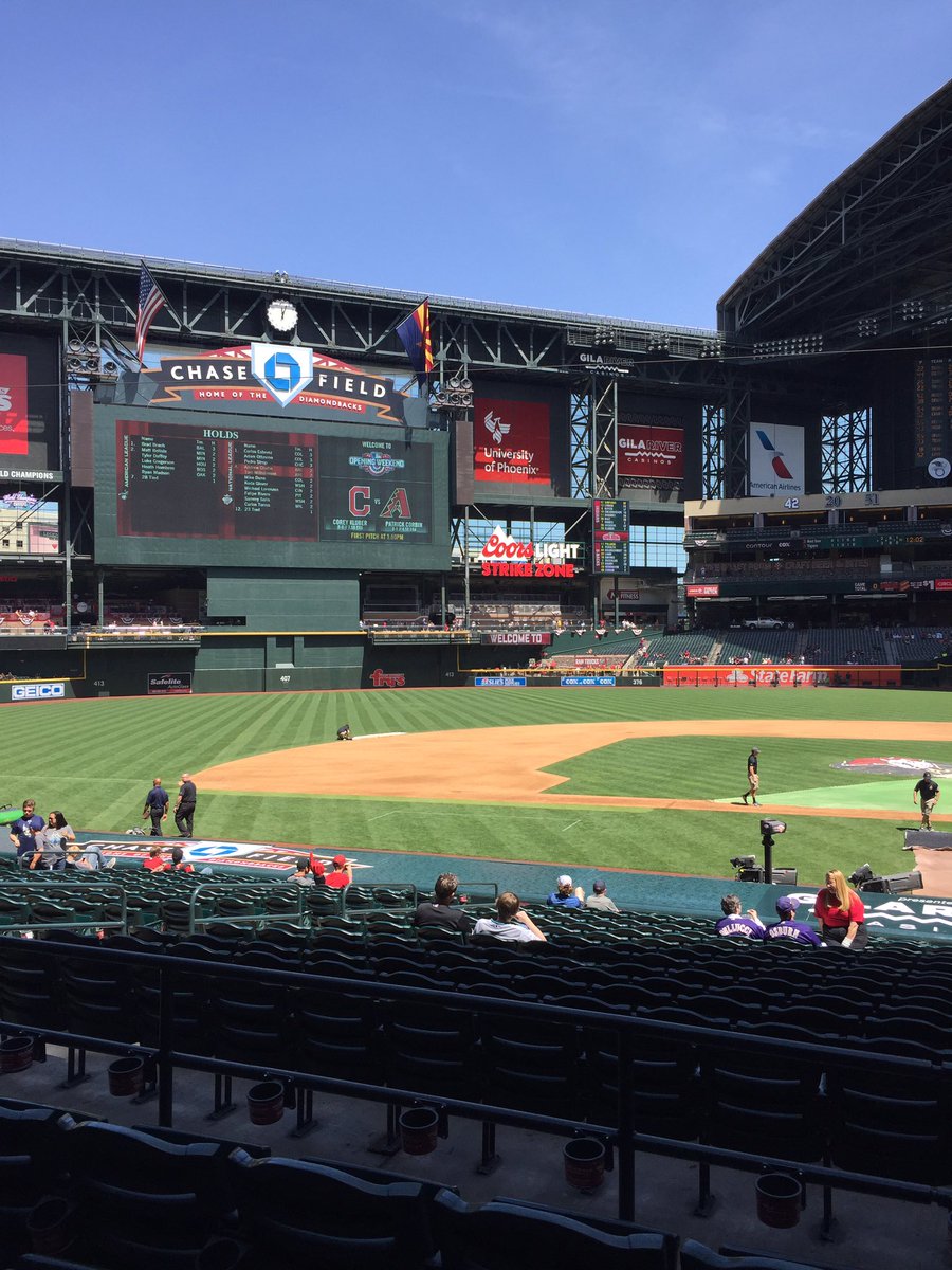 View from the dugout reserve seats at Chase Field. Home of the Arizona Diamondbacks.