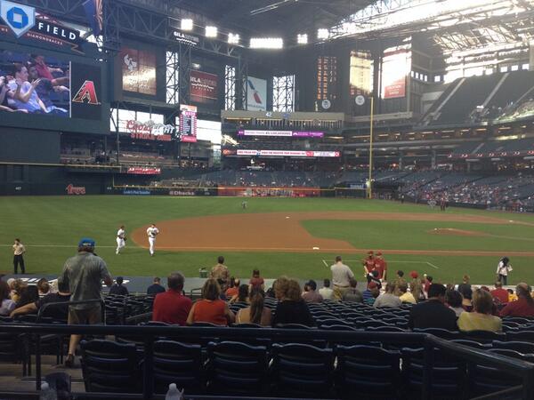 View from the 1st and 3rd base reserve seats at Chase Field. Home of the Arizona Diamondbacks.