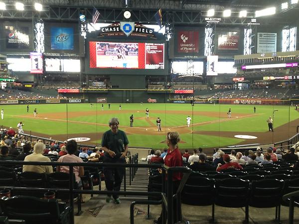 View from the home plate box seats at Chase Field. Home of the Arizona Diamondbacks.