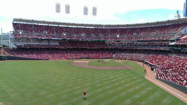 Photo of the field at Great American Ball Park from the Kroger Bleachers. Home of the Cincinnati Reds.