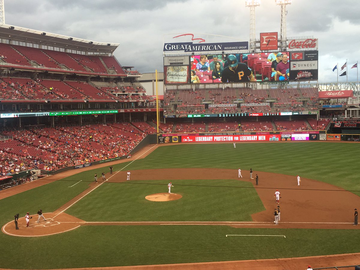 Photo of Great American Ball Park from the club seats. Home of the Cincinnati Reds.