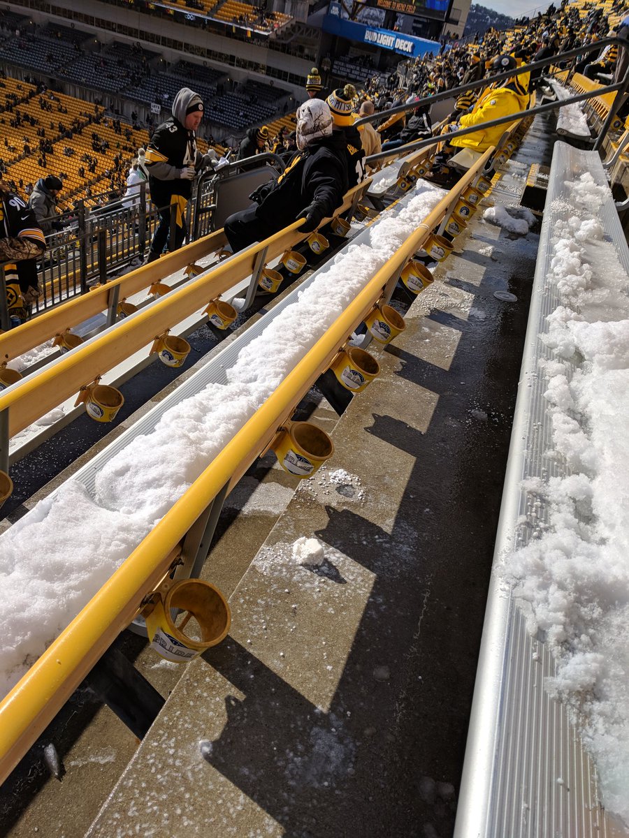 View of the north end zone bleachers at Heinz Field during a Pittsburgh Steelers game.