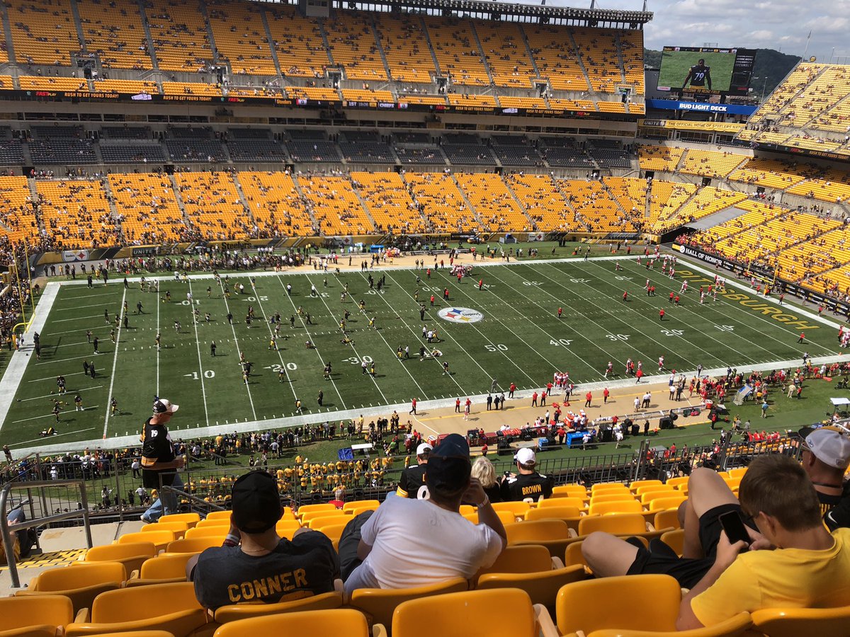 View from the upper level at Heinz Field during a Pittsburgh Steelers game.
