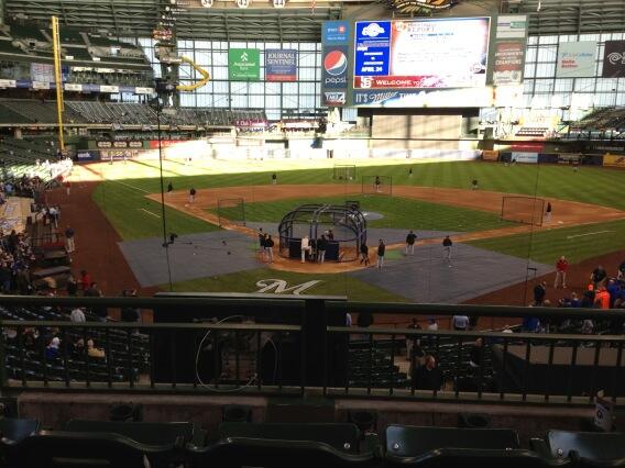 View from the club infield seats at Miller Park. Home of the Milwaukee Brewers.