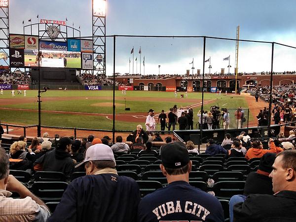 View from the Blue Shield Field Club seats at AT&T Park.
