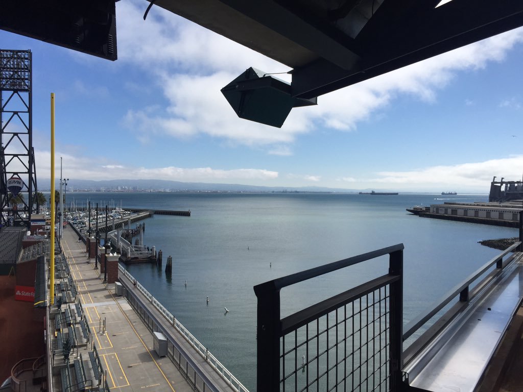 View of the McCovey Cove from the Tony Bennett Suite at AT&T Park.