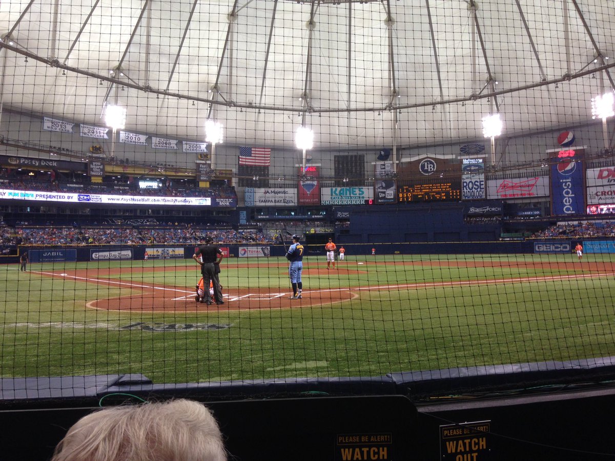 View from the Dex Imaging Home Plate Club at Tropicana Field during a Tampa Bay Rays game.