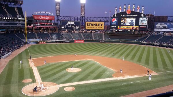 Photo of the field at Guranteed Rate Field during a Chicago White Sox home game.